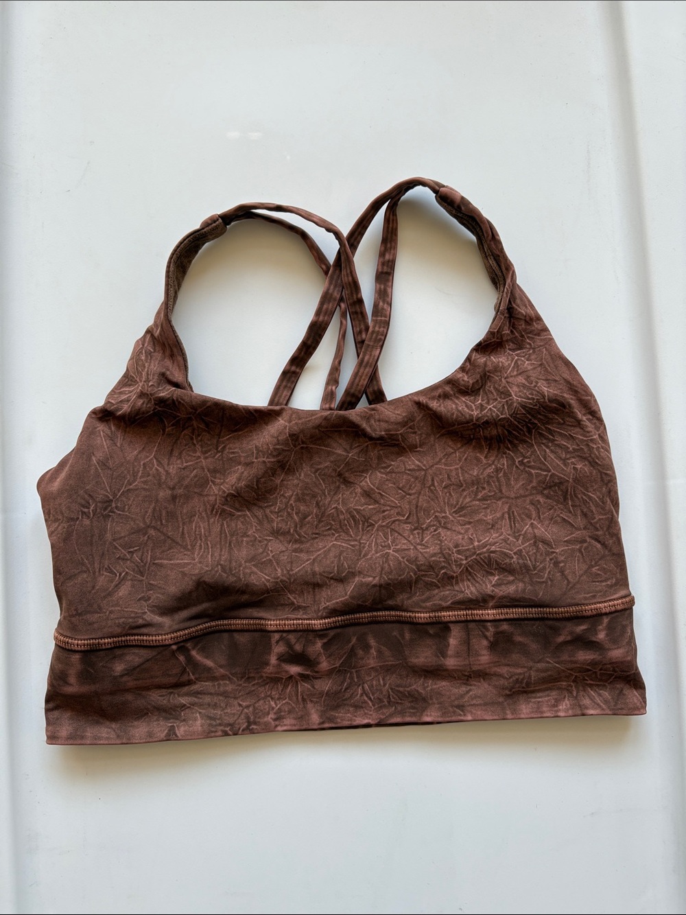 Lululemon Women's Seamless Strappy Sports Bra Brown Rust Marble Size 6